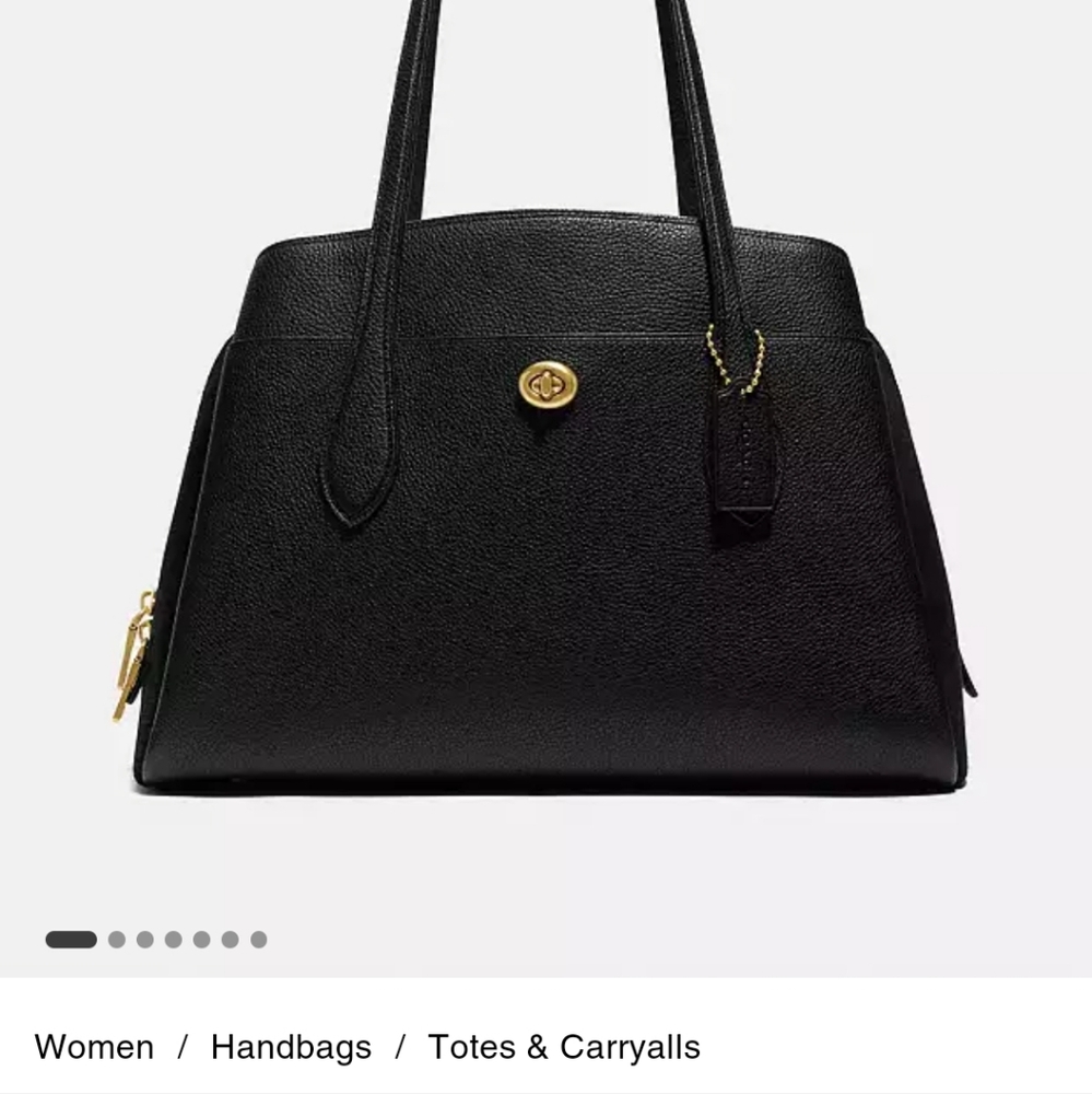 Coach Black Shoulder Bag with Gold Accents